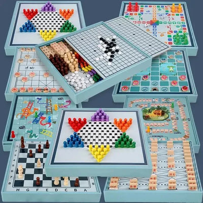 Ajedrez Multi-Juegos 8 en 1 | Juegos de mesa para todas las edades en PiedraBruja Chile