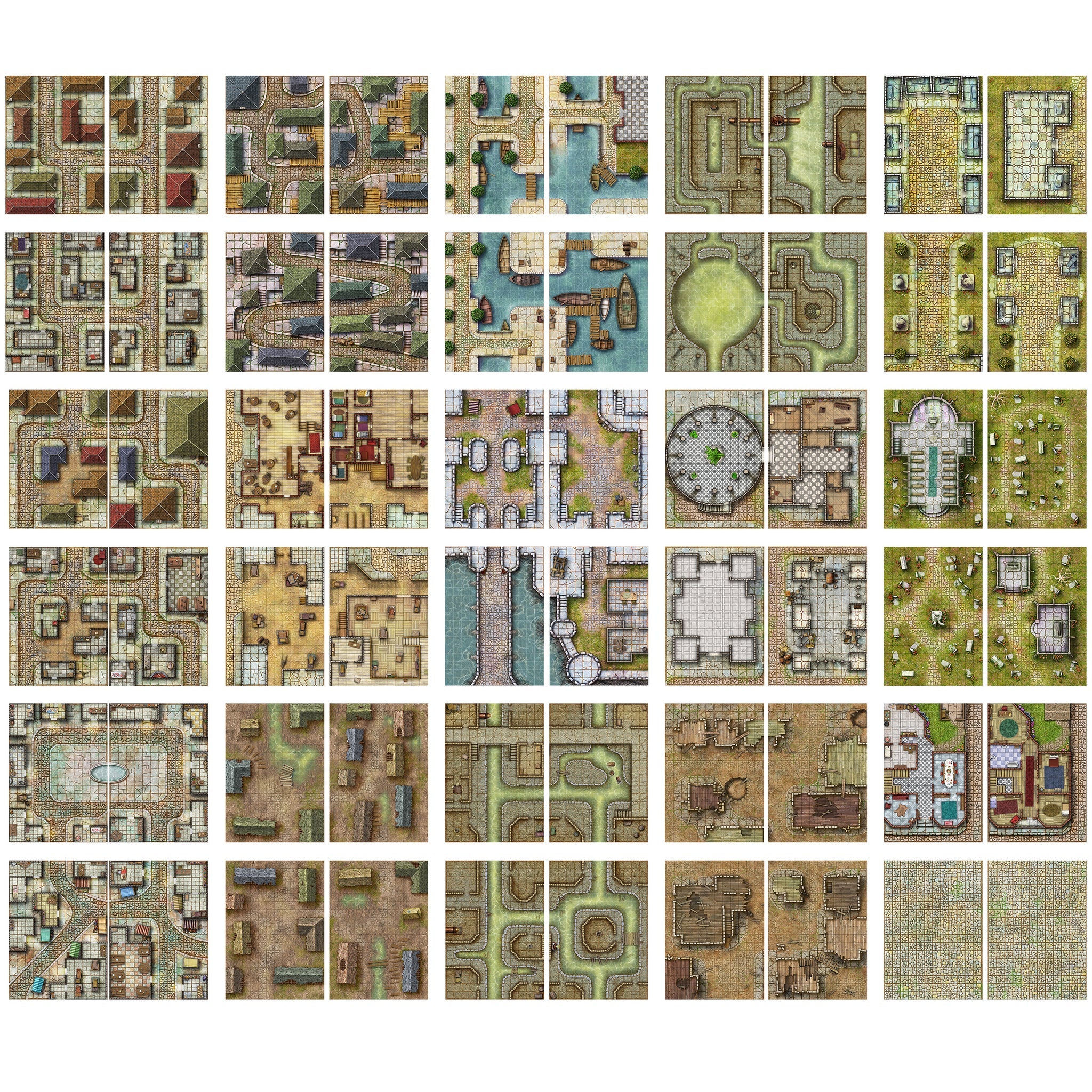 Big Book of Battle Mats Streets, Sewers & Cemeteries | Dungeons & Dragons y accesorios D&D en PiedraBruja Chile