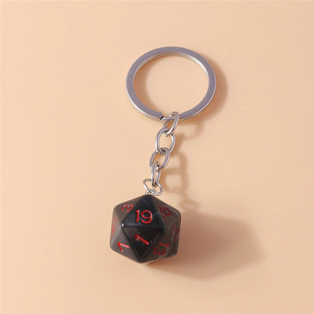 Llavero dado D20 - Negro/Rojo | Coleccionables, figuras y artículos geek en PiedraBruja Chile
