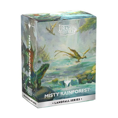 Matte Dual Art Sleeves - Landfall Series Misty Rainforest x100 | Fundas y accesorios Dragon Shield para cartas TCG en PiedraBruja Chile