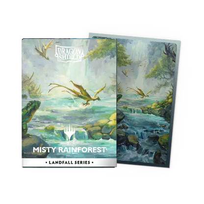 Matte Dual Art Sleeves - Landfall Series Misty Rainforest x100 | Fundas y accesorios Dragon Shield para cartas TCG en PiedraBruja Chile
