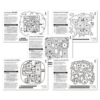 Shadowdark RPG - Five Mini Adventure Cards Print | Dungeons & Dragons y accesorios D&D en PiedraBruja Chile