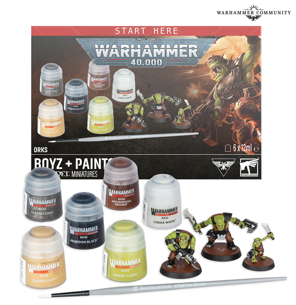 Warhammer 40k - Orks: Boyz + Paints - Set de pintura y miniaturas