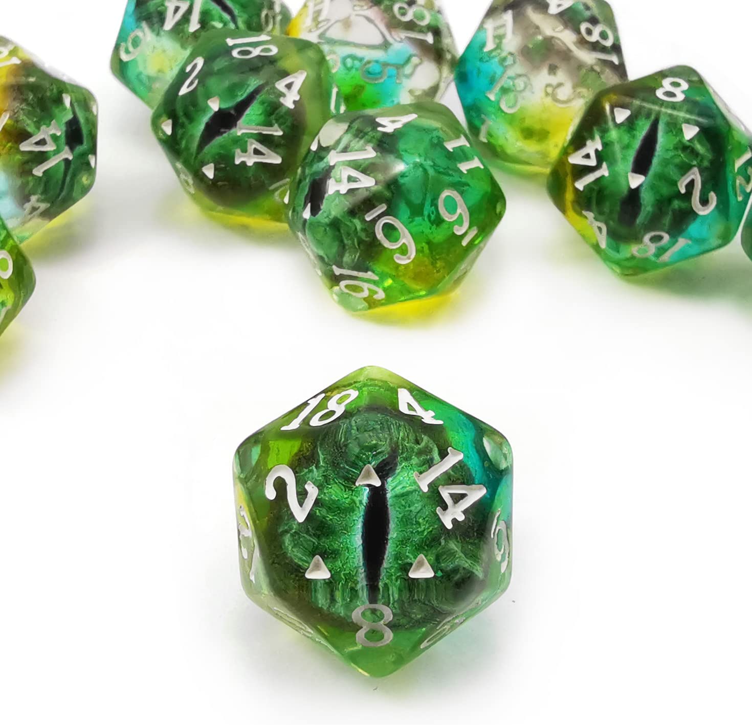 Rellenos -D20 de Ojo de Dragón Verde
