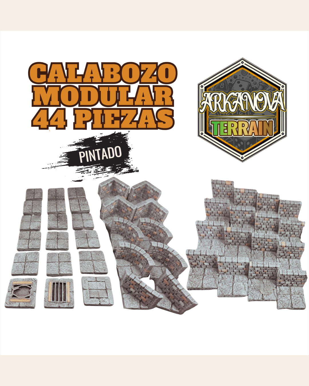 Calabozo Modular 44 Piezas Pintado