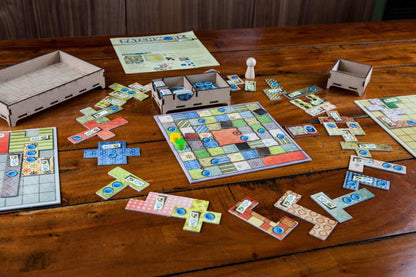 Contenido del juego de mesa patchwork