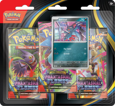 Mega Evolution Phantasmal Flames 3 Pack Blister | Pokémon TCG, sobres, cartas pokemon y coleccionables en PiedraBruja Chile