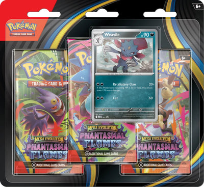 Mega Evolution Phantasmal Flames 3 Pack Blister | Pokémon TCG, sobres, cartas pokemon y coleccionables en PiedraBruja Chile