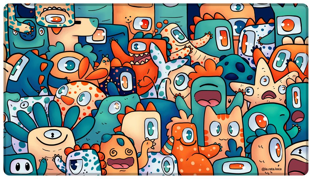 Playmat MONSTRUITOS - Arte por: @larataloca