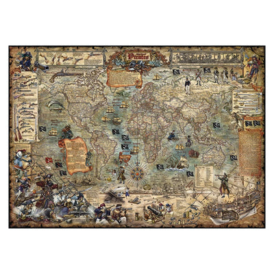 Puzzle 2000 Piezas - Pirate World Map Art | Rompecabezas e ingenios para niños, desafía su mente en PiedraBruja Chile