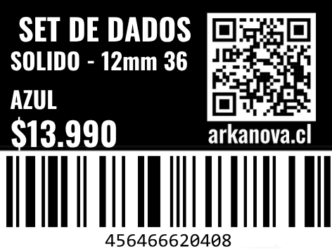 Sólido - 12mm 36 Dados Azul