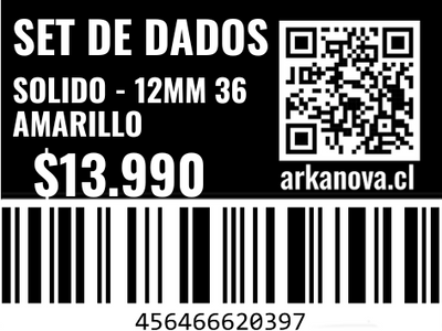 Sólido - 12mm 36 Dados Amarillo | Dados para juegos de rol y mesa en PiedraBruja Chile