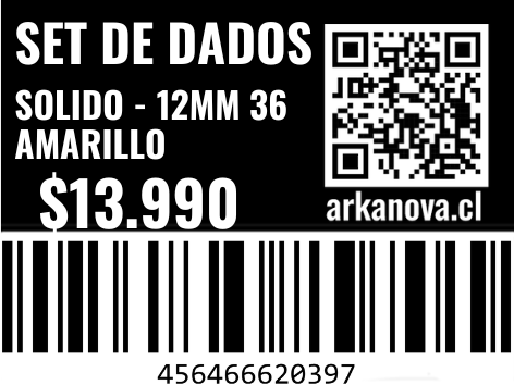 Sólido - 12mm 36 Dados Amarillo