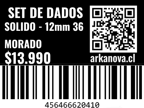 Sólido - 12mm 36 Dados Morado