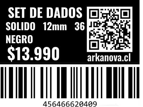 Sólido - 12mm 36 Dados Negro
