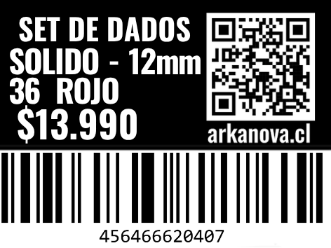 Sólido - 12mm 36 Dados Rojo
