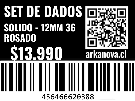 Sólido - 12mm 36 Dados Rosado