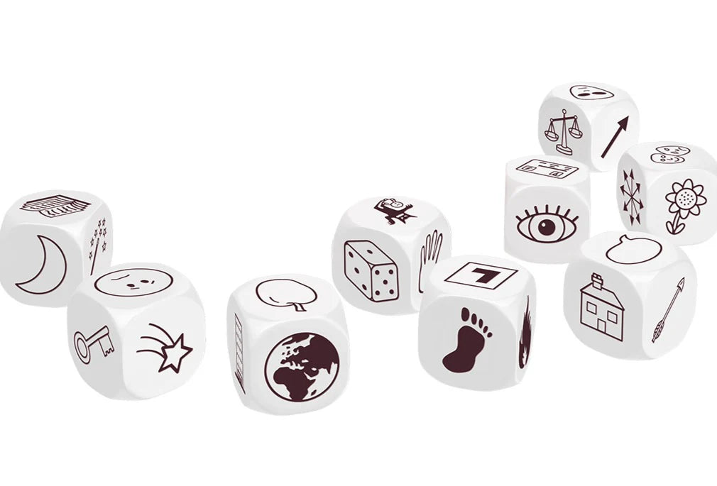 Dados del juego de mesa story cubes