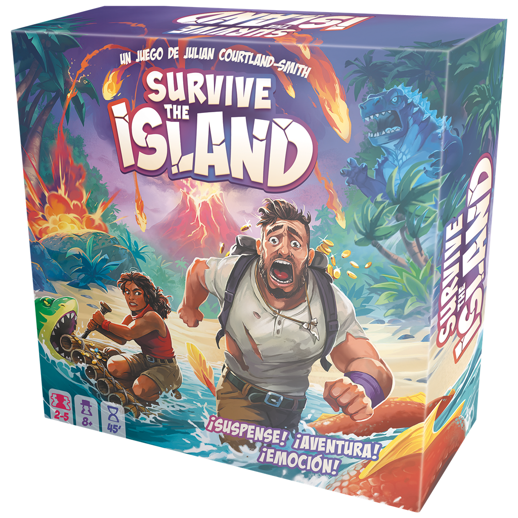 Caja del juego de mesa survive the island juego de estrategia y supervivencia