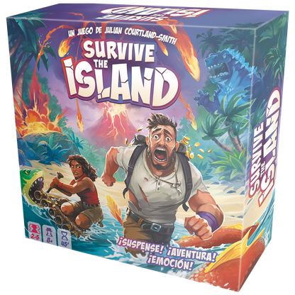 Caja del juego de mesa survive the island juego de estrategia y supervivencia