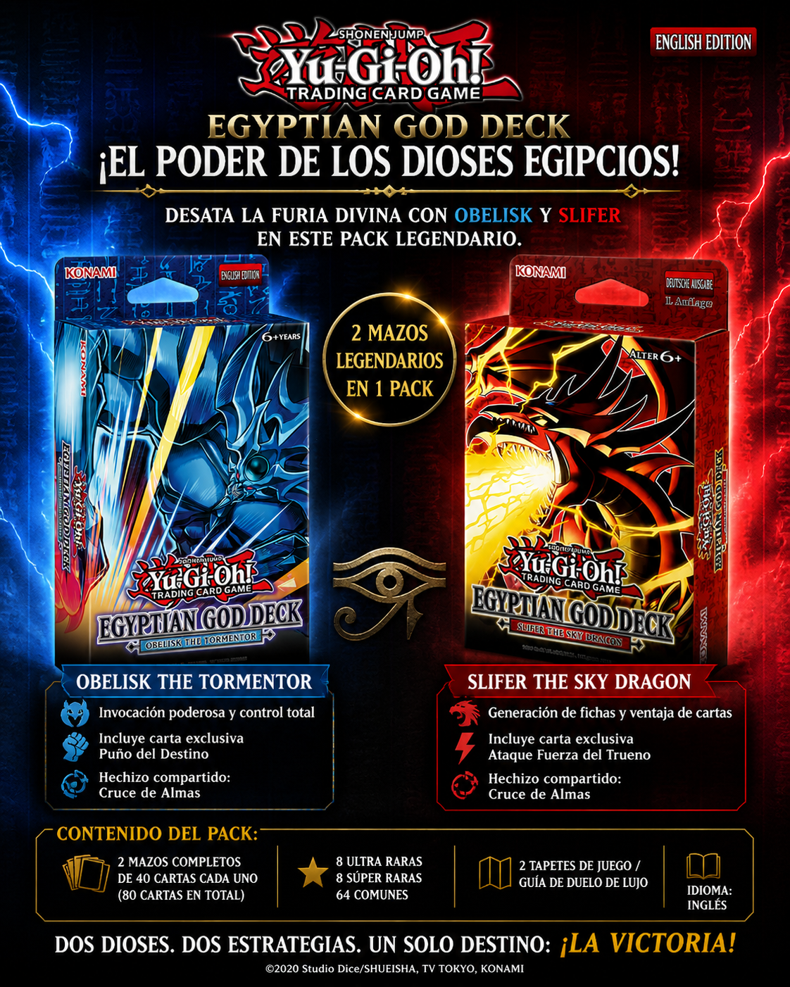 Yu-Gi-Oh! Egyptian God Deck Bundle – Obelisk & Slifer (Reprint)