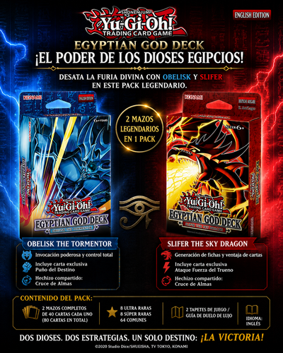 Yu-Gi-Oh! Egyptian God Deck Bundle – Obelisk & Slifer (Reprint) | Yu-Gi-Oh! TCG y cartas coleccionables en PiedraBruja Chile
