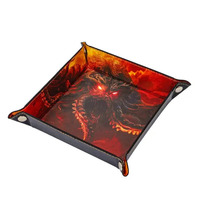 Bandeja para Dados - Diseño Cthulhu Rojo | Dados para juegos de rol y mesa en PiedraBruja Chile