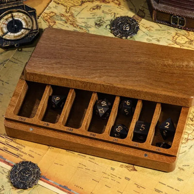 Caja de Madera - Rectangular Alargada Pulida | Dados para juegos de rol y mesa en PiedraBruja Chile
