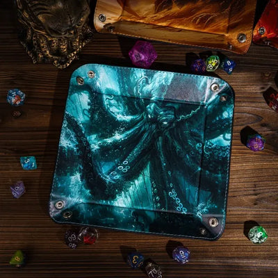 Bandeja para Dados - Diseño Cthulhu Celeste | Dados para juegos de rol y mesa en PiedraBruja Chile