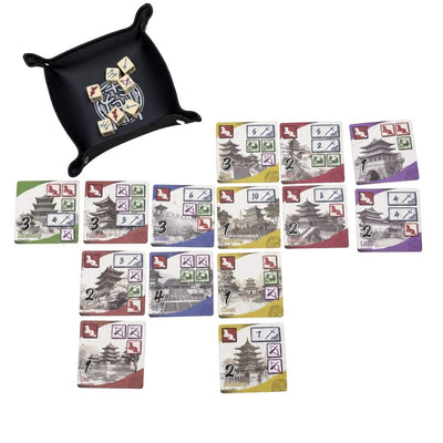Age of War componentes cartas de ciudad y dados
