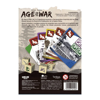 Age of War reverso de la caja y contenido