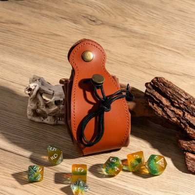 Bolsa de Cuero para Dados - Naranja