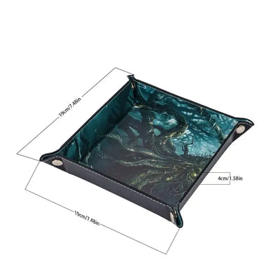 Bandeja para Dados - Diseño Cthulhu Verde | Dados para juegos de rol y mesa en PiedraBruja Chile