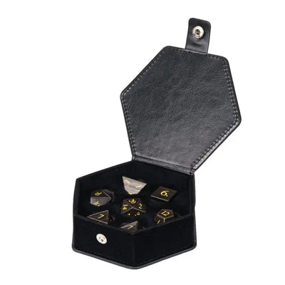 Gema Preciosa - Marmol Madera Negra | Dados para juegos de rol y mesa en PiedraBruja Chile