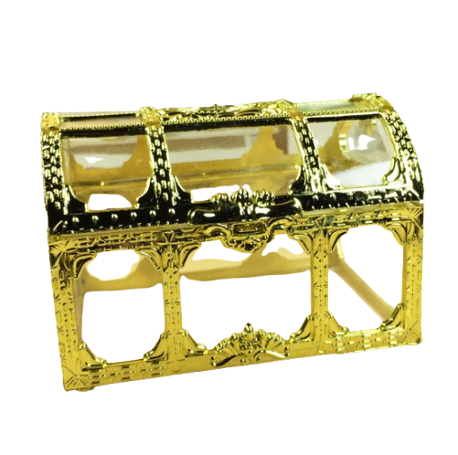Cofre Pirata Transparente Dorado