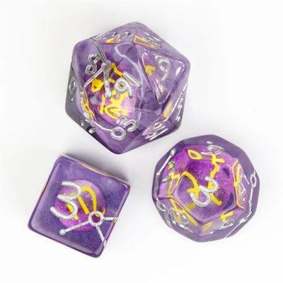 Rellenos 12 dados - Constelaciones Zodiacales Morados | Dados para juegos de rol y mesa en PiedraBruja Chile