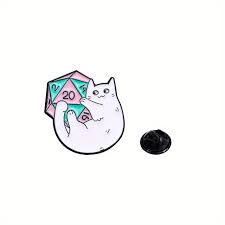 Pin Esmaltado - DnD Gato D20