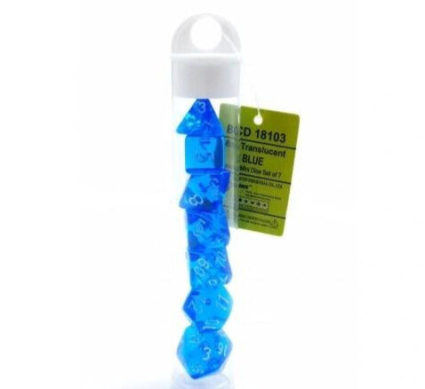 Mini Transparentes - Azul | Dados para juegos de rol y mesa en PiedraBruja Chile