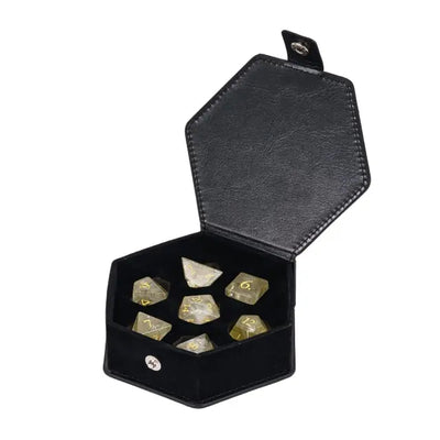 Gema Preciosa - Cuarzo Limon | Dados para juegos de rol y mesa en PiedraBruja Chile