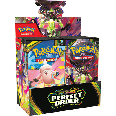Mega Evolution Perfect Order Booster Display ESP | Pokémon TCG, sobres, cartas pokemon y coleccionables en PiedraBruja Chile