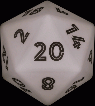 Lampara Tenue D20 | Dados para juegos de rol y mesa en PiedraBruja Chile