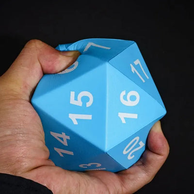 Especial Jumbo - Espuma D20 Celeste | Dados para juegos de rol y mesa en PiedraBruja Chile