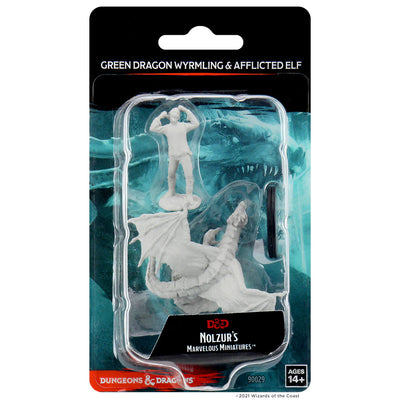 Nolzur’s Marvelous Miniatures: Unpainted Minis Wave 11 - Green Dragon Wyrmling & Afflicted Elf