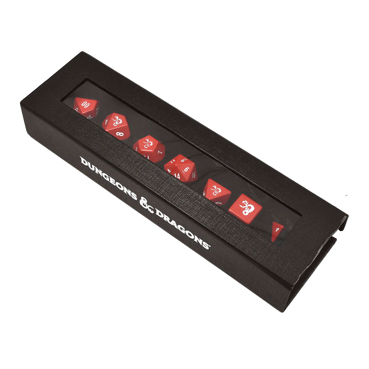 Set 7 Dados - Heavy Metal Red and White RPG