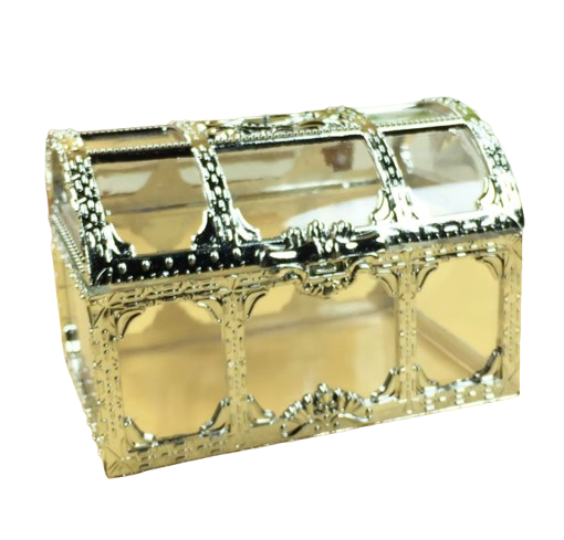 Cofre Pirata Transparente Plateado