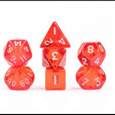 Mini Transparentes - Rojo | Dados para juegos de rol y mesa en PiedraBruja Chile