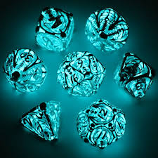Metálico Cráneo Fluorescente | Dados para juegos de rol y mesa en PiedraBruja Chile