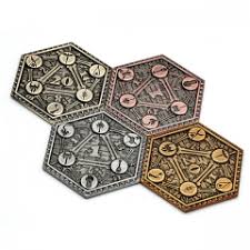 Retro D20 Mix Metal Coin (x4) [Clases]