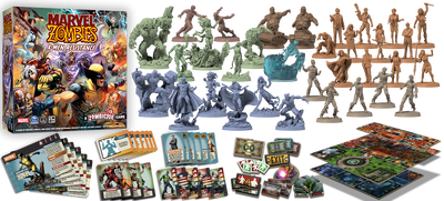 Contenido de Marvel zombies x-men resistance juego de mesa con mecánica de zombicide