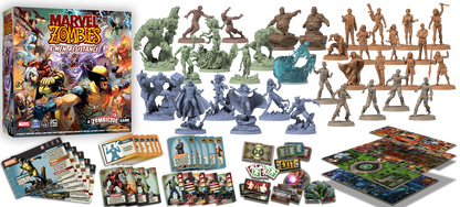 Contenido de Marvel zombies x-men resistance juego de mesa con mecánica de zombicide